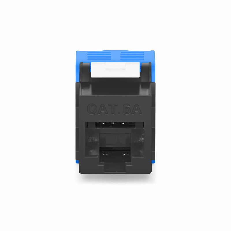 Refurb Squared Cat6a RJ45 (8P8C) Unshielded Toolless Keystone Jack Module, Black (10 pcs/Pack)