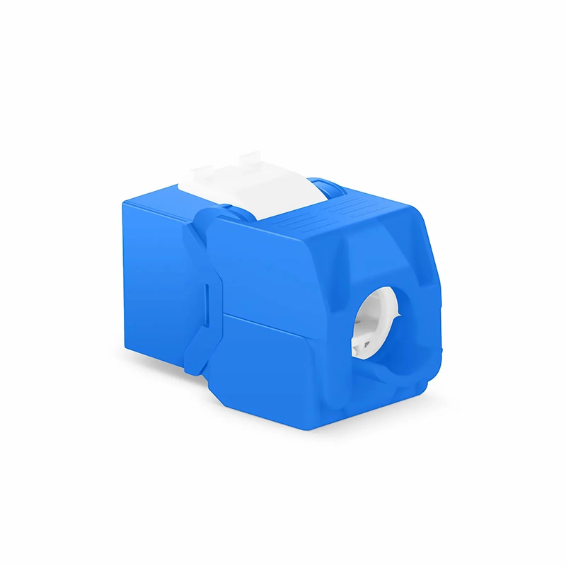 Refurb Squared Cat6a RJ45 (8P8C) Unshielded Toolless Keystone Jack Module, Blue (10 pcs/Pack)