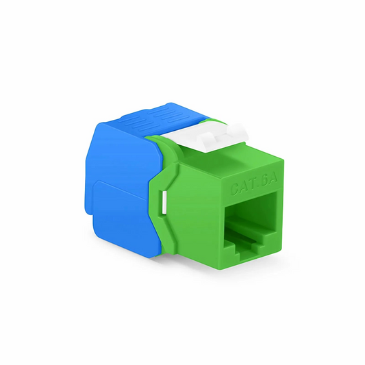 Refurb Squared Cat6a RJ45 (8P8C) Unshielded Toolless Keystone Jack Module, Green (10 pcs/Pack)