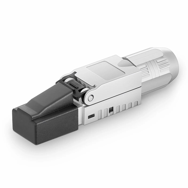 Refurb Squared Cat5e/Cat6/Cat6a RJ45 Tool-Free Modular Plugs, Shielded Network Connectors for 23~26AWG Twisted Pair Solid or Stranded Cable (10/Pack)