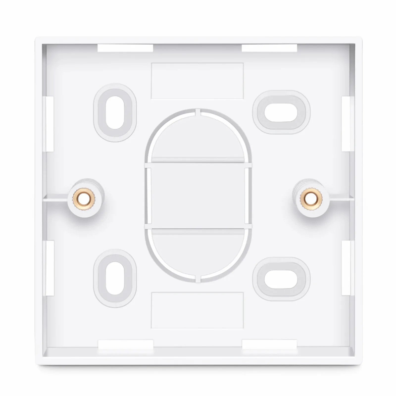 Refurb Squared British-Style Single Gang Back Box, White, 3.39''x3.39''