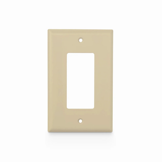 Refurb Squared Single Gang FFSystem Screwless Faceplate Frame, White, 4.87"x2.95"