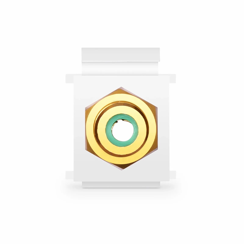 Refurb Squared RCA Feedthrough SyncEase Connector, Gold-Plated, White Housing