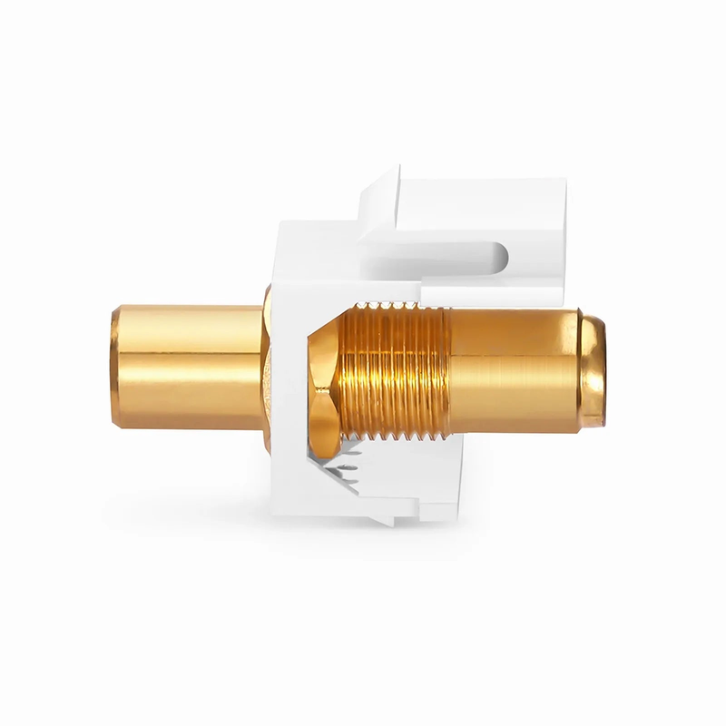 Refurb Squared RCA Feedthrough SyncEase Connector, Gold-Plated, White Housing