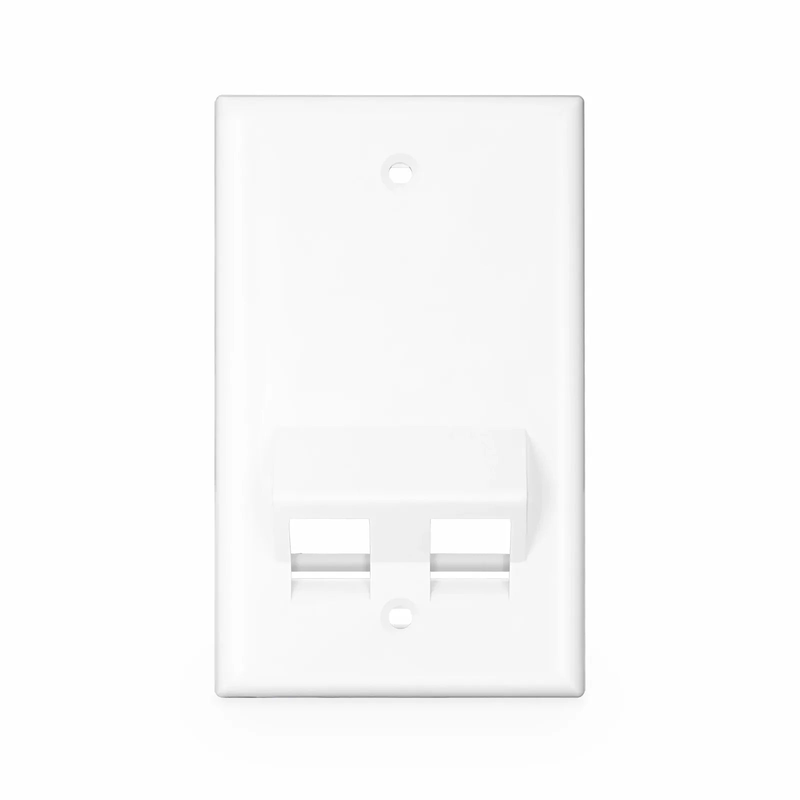 Refurb Squared SyncEase Two Port Keystone Single Gang Wall Plate, White