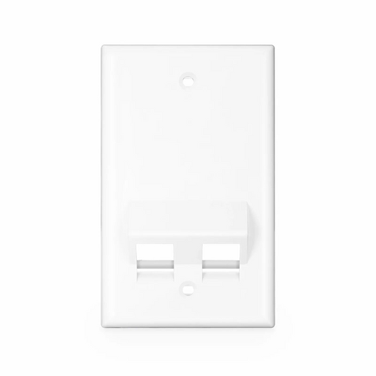 Refurb Squared SyncEase Two Port Keystone Single Gang Wall Plate, White
