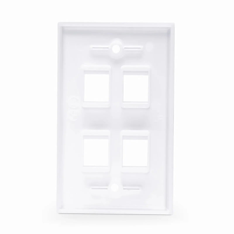 Refurb Squared Four Ports Keystone Single Gang Wall Plate