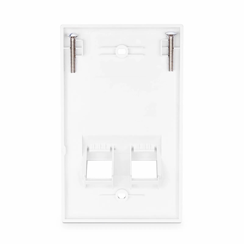 Refurb Squared SyncEase Two Port Keystone Single Gang Wall Plate, White