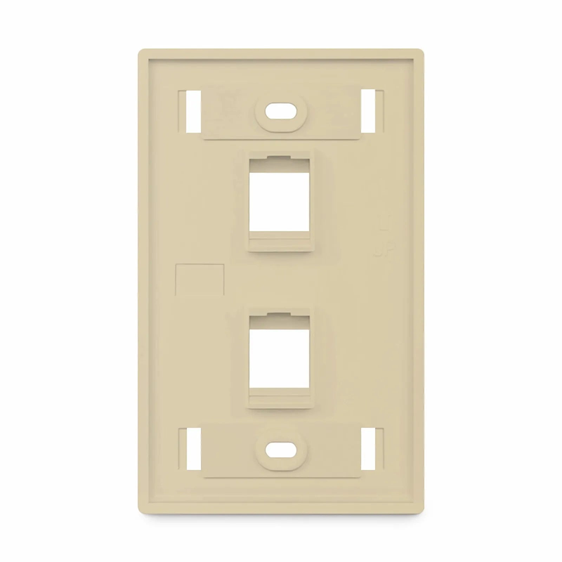 Refurb Squared SyncEase Single Gang Two Port Keystone Faceplate, Label Pockets, Ivory