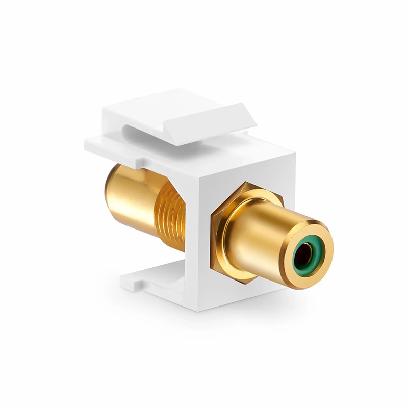 Refurb Squared RCA Feedthrough SyncEase Connector, Gold-Plated, White Housing