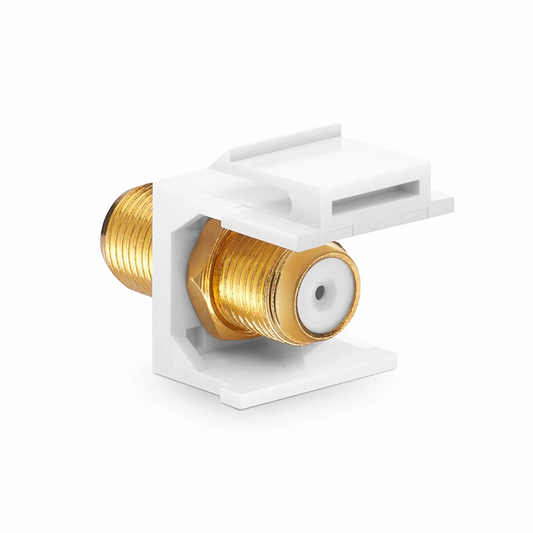 Refurb Squared Feedthrough SyncEase F-Connector, Gold-Plated, White Housing