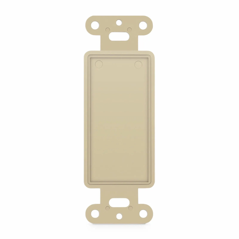 Refurb Squared FFSystem Faceplate Frame Keystone Blank Insert, Ivory, 4.09'' x 1.4''