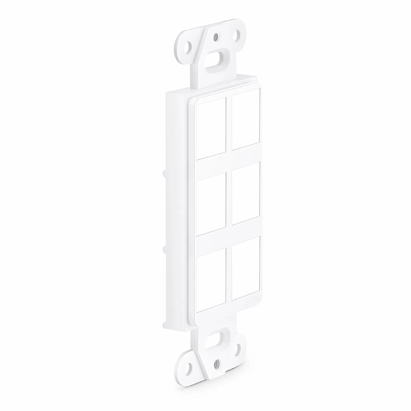 Refurb Squared Faceplate Frame Keystone Insert, 6 Ports, White, 4.09'' x 1.40''