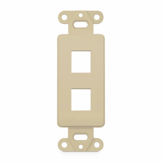 Refurb Squared SyncEaseFFSystem Faceplate Frame Keystone Insert, 2 Ports, Ivory, 4.09'' x 1.4''