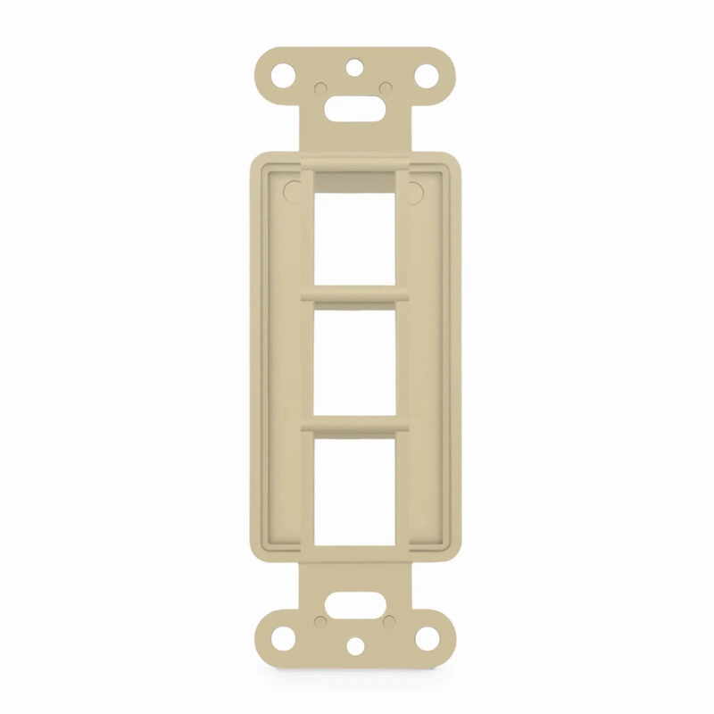 Refurb Squared SyncEaseFFSystem Faceplate Frame Keystone Insert, 3 Ports, Ivory, 4.09'' x 1.4''