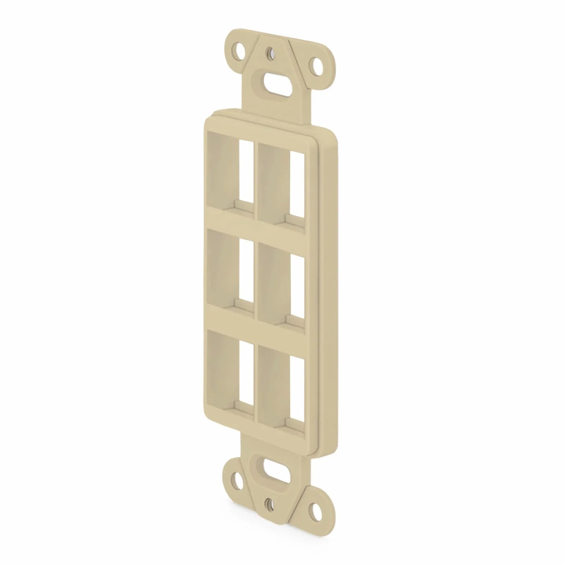Refurb Squared SyncEaseFFSystem Faceplate Frame Keystone Insert, 6 Ports, Ivory, 4.09'' x 1.4''