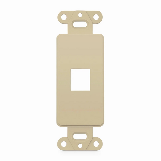 Refurb Squared SyncEaseFFSystem Faceplate Frame Keystone Insert, 1 Ports, Ivory, 4.09'' x 1.4''