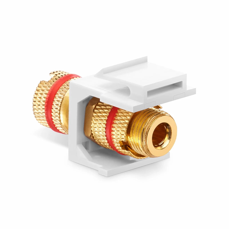 Refurb Squared Binding Post SyncEase Coupler, Red Stripe, White Housing