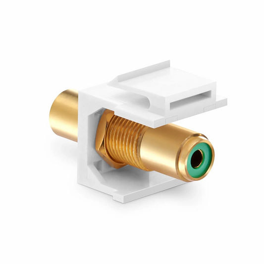 Refurb Squared RCA Feedthrough SyncEase Connector, Gold-Plated, White Housing
