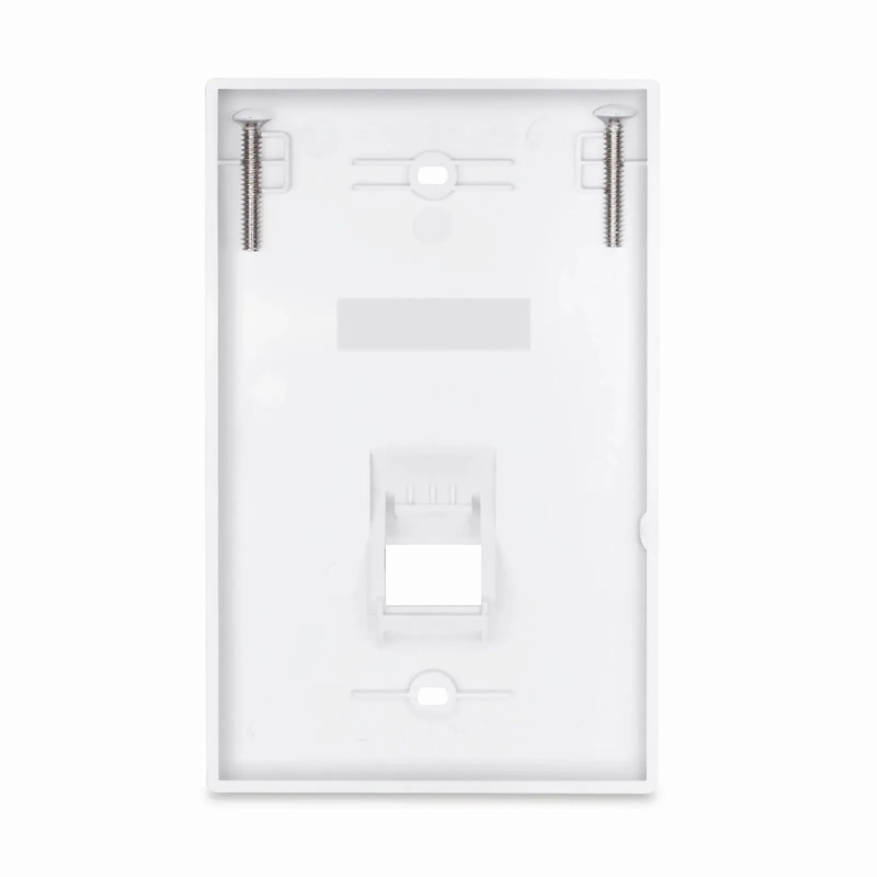 Refurb Squared SyncEase One Port Keystone Single Gang Wall Plate, White