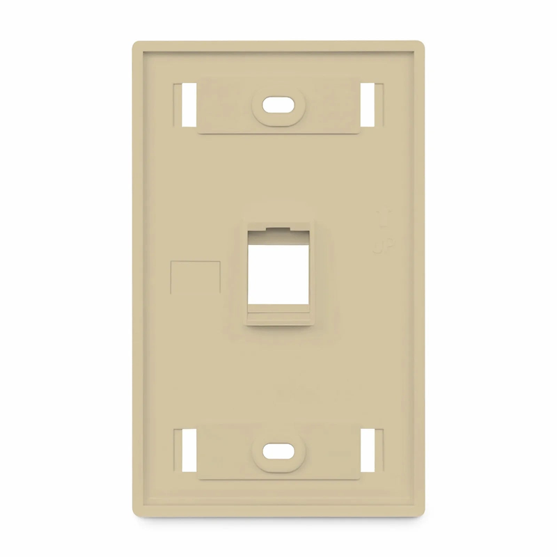 Refurb Squared SyncEase Single Gang One Port Keystone Faceplate, Label Pockets, Ivory