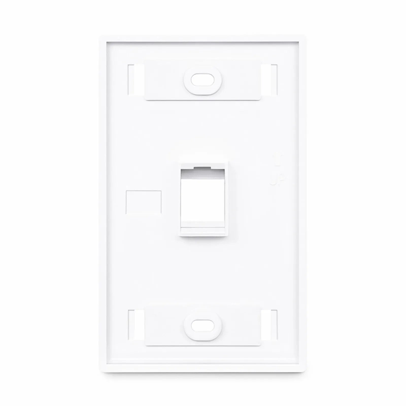 Refurb Squared Single Gang Keystone Faceplate, Label Pockets, 1 Port, White, 4.49'' x 2.76''