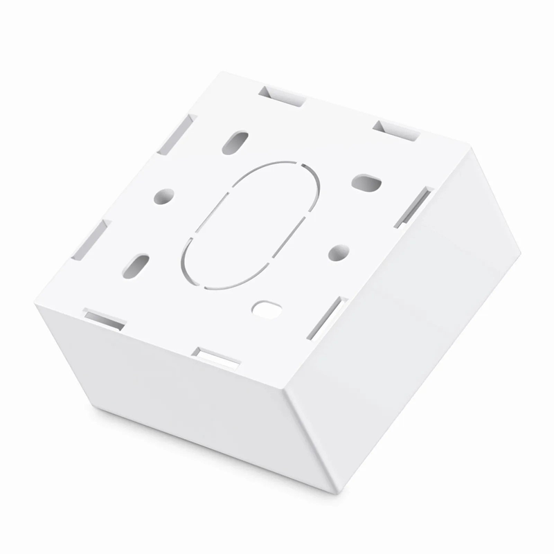 Refurb Squared British-Style Single Gang Back Box, White, 3.39''x3.39''