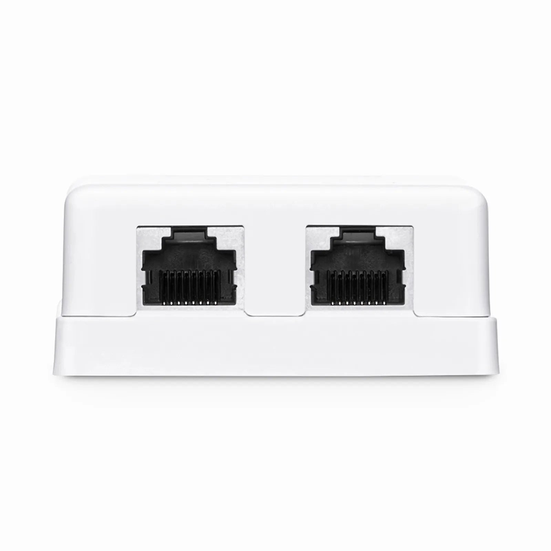 Refurb Squared Cat6 RJ45 Shielded Surface Mount Box, 2 Ports, White
