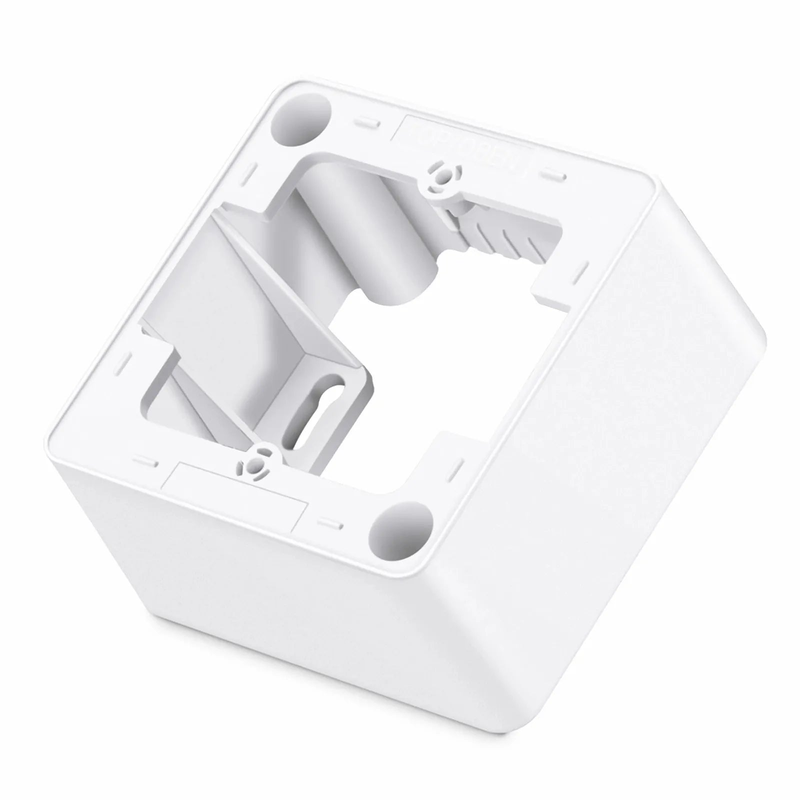 Refurb Squared German-Style Single Gang Back Box, White, 3.35'' x 3.35''