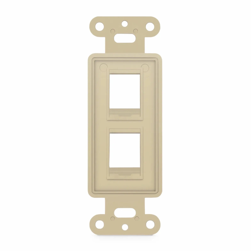 Refurb Squared SyncEaseFFSystem Faceplate Frame Keystone Insert, 2 Ports, Ivory, 4.09'' x 1.4''