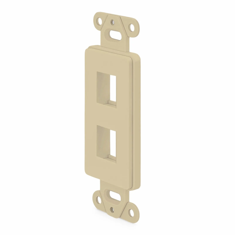 Refurb Squared SyncEaseFFSystem Faceplate Frame Keystone Insert, 2 Ports, Ivory, 4.09'' x 1.4''
