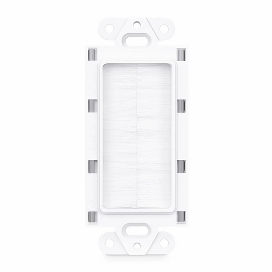 Refurb Squared Faceplate Frame Keystone Insert, Brush, White, 4.09'' x 1.79''