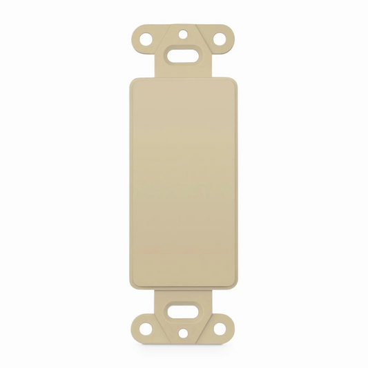 Refurb Squared FFSystem Faceplate Frame Keystone Blank Insert, Ivory, 4.09'' x 1.4''