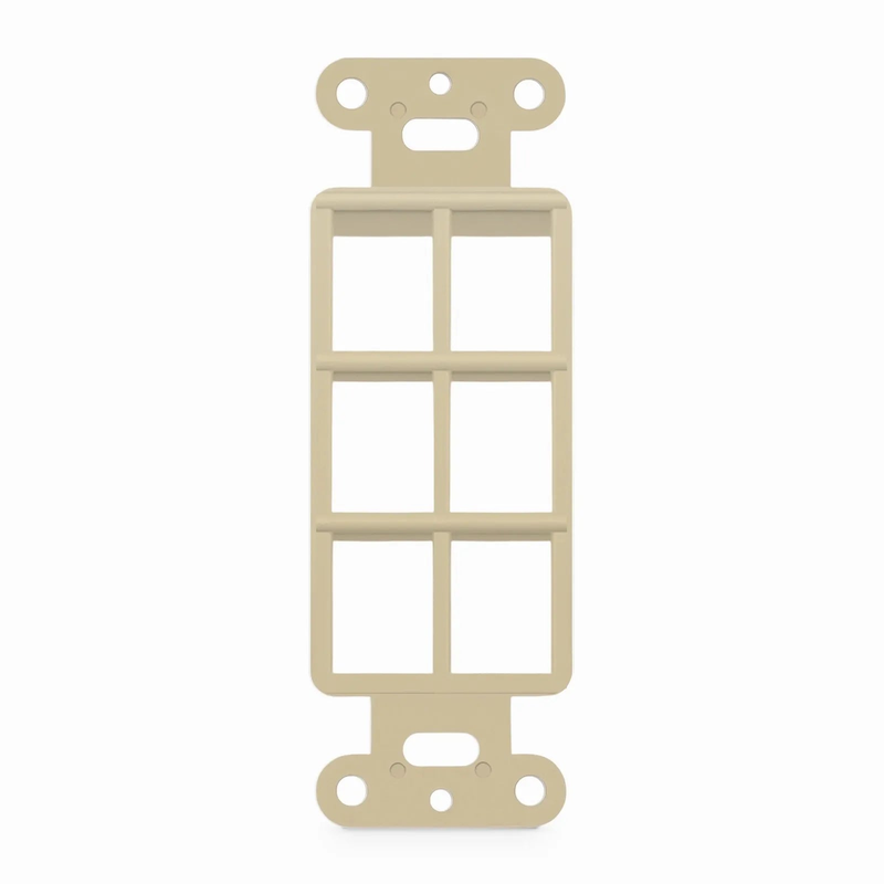 Refurb Squared SyncEaseFFSystem Faceplate Frame Keystone Insert, 6 Ports, Ivory, 4.09'' x 1.4''
