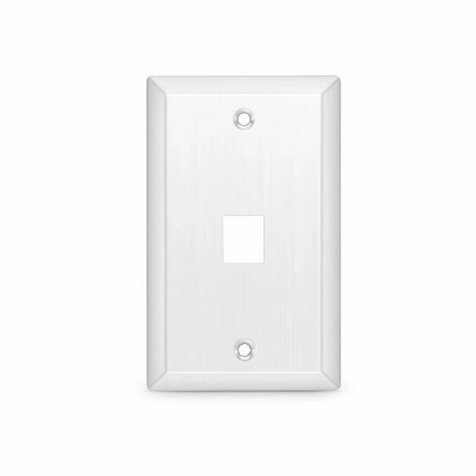 Refurb Squared SyncEase Stainless Steel One Port Keystone Single Gang Wall Plate