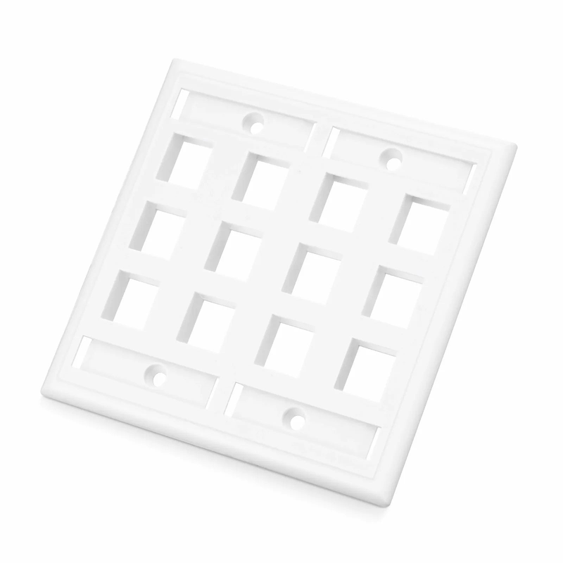 Refurb Squared SyncEase Single Gang Twelve Port Keystone Faceplate, Label Pockets, White