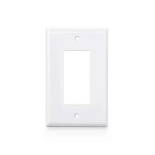 Refurb Squared Single Gang Faceplate Frame, White, 4.87'' x 2.95''