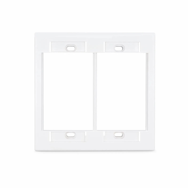 Refurb Squared Dual-Gang MOS Faceplate Frame, White