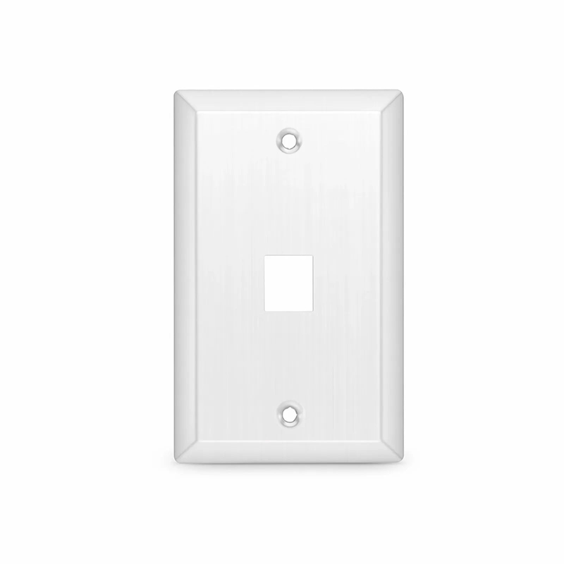 Refurb Squared SyncEase Stainless Steel One Port Keystone Single Gang Wall Plate