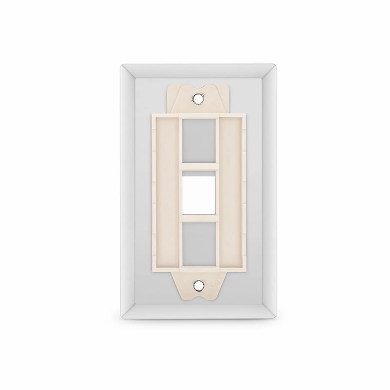 Refurb Squared SyncEase Stainless Steel One Port Keystone Single Gang Wall Plate