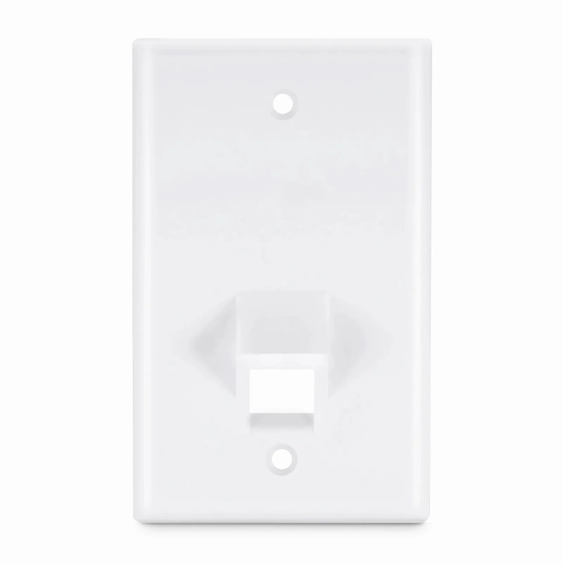 Refurb Squared SyncEase One Port Keystone Single Gang Wall Plate, White