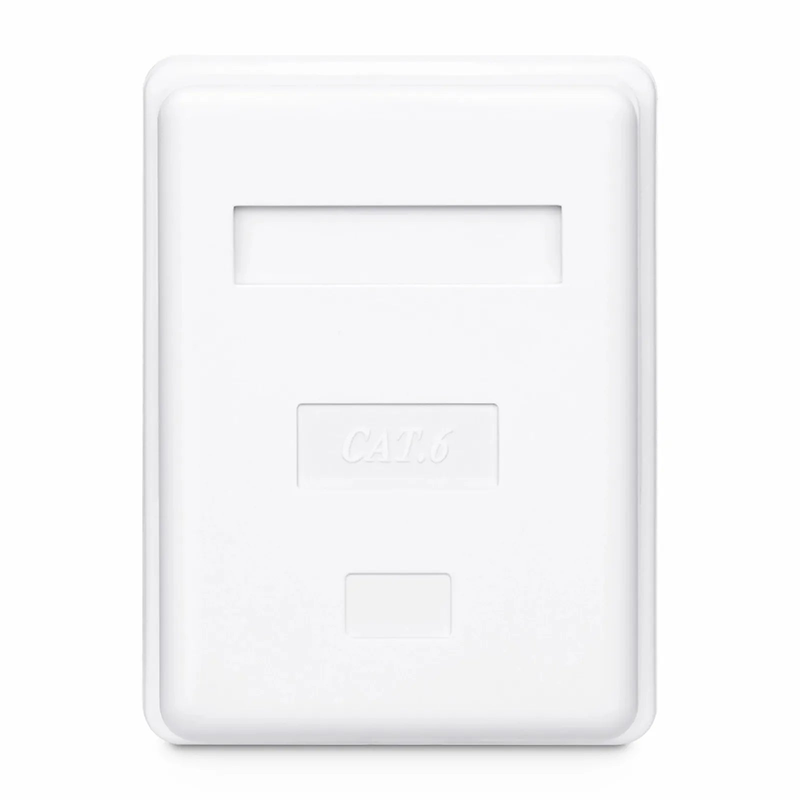 Refurb Squared Cat6 RJ45 Shielded Surface Mount Box, 1 Port, White