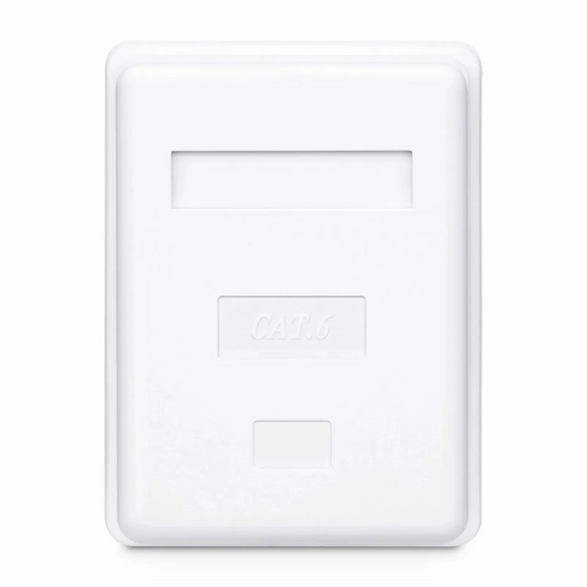 Refurb Squared Cat6 RJ45 Shielded Surface Mount Box, 1 Port, White