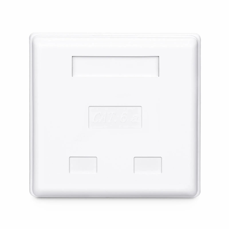 Refurb Squared Cat6a RJ45 Shielded Surface Mount Box, 2 Ports, White