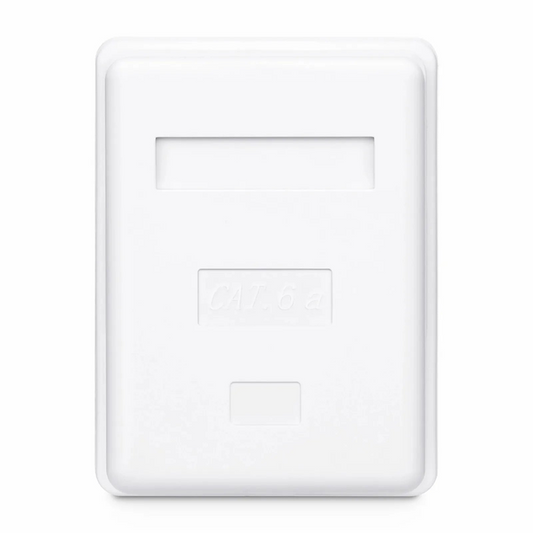 Refurb Squared Cat6a RJ45 Shielded Surface Mount Box, 1 Port, White