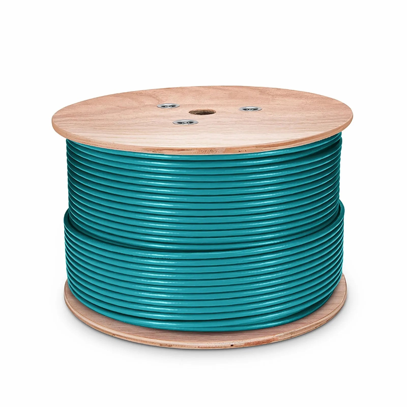 Refurb Squared Cat6a Industrial Ethernet Bulk Cable, 1000ft (305m), 26AWG Stranded Pure Bare Copper Wire, 750MHz, Shielded (S/FTP), PUR, with Reel