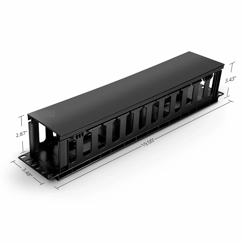 Refurb Squared Horizontal Single Sided Manager, 2RU, Finger Duct with Cover, 3.43 in. Depth