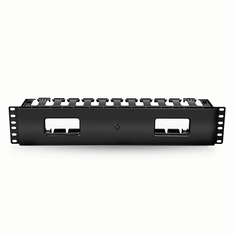 Refurb Squared Horizontal Single Sided Manager, 2RU, Finger Duct with Cover, 3.43 in. Depth