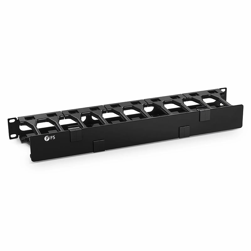 Refurb Squared Horizontal Single Sided Steel Manager, 1RU, Finger Duct with Cover, 4.44 in. Depth