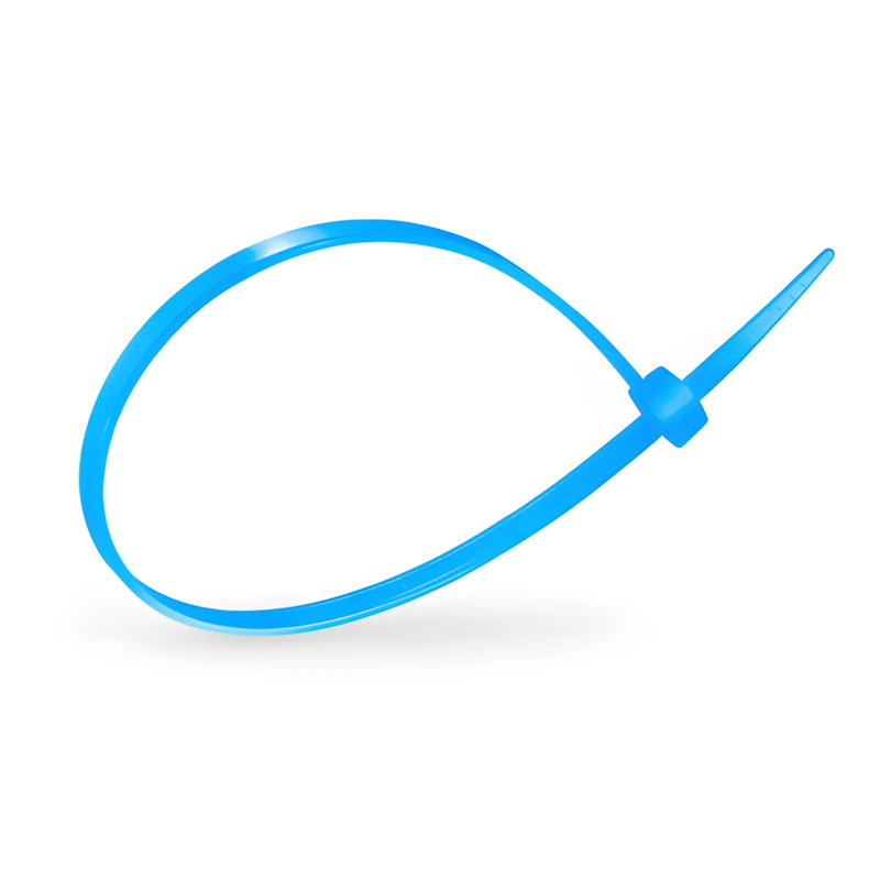 Refurb Squared 100-Pack 4in.L x 0.1in.W Self-Locking Nylon Cable Ties, Blue